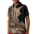 Samoa Siapo Mamanu Kid Polo Shirt Plumeria Black Motifs