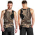 Samoa Siapo Mamanu Men Tank Top Plumeria Black Motifs