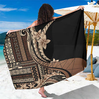 Samoa Siapo Mamanu Sarong Plumeria Black Motifs LT7 One Size 44 x 66 inches Black - Polynesian Pride
