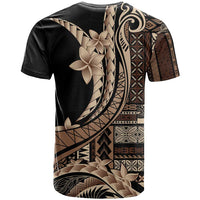 Samoa Siapo Mamanu T Shirt Plumeria Black Motifs LT7 - Polynesian Pride