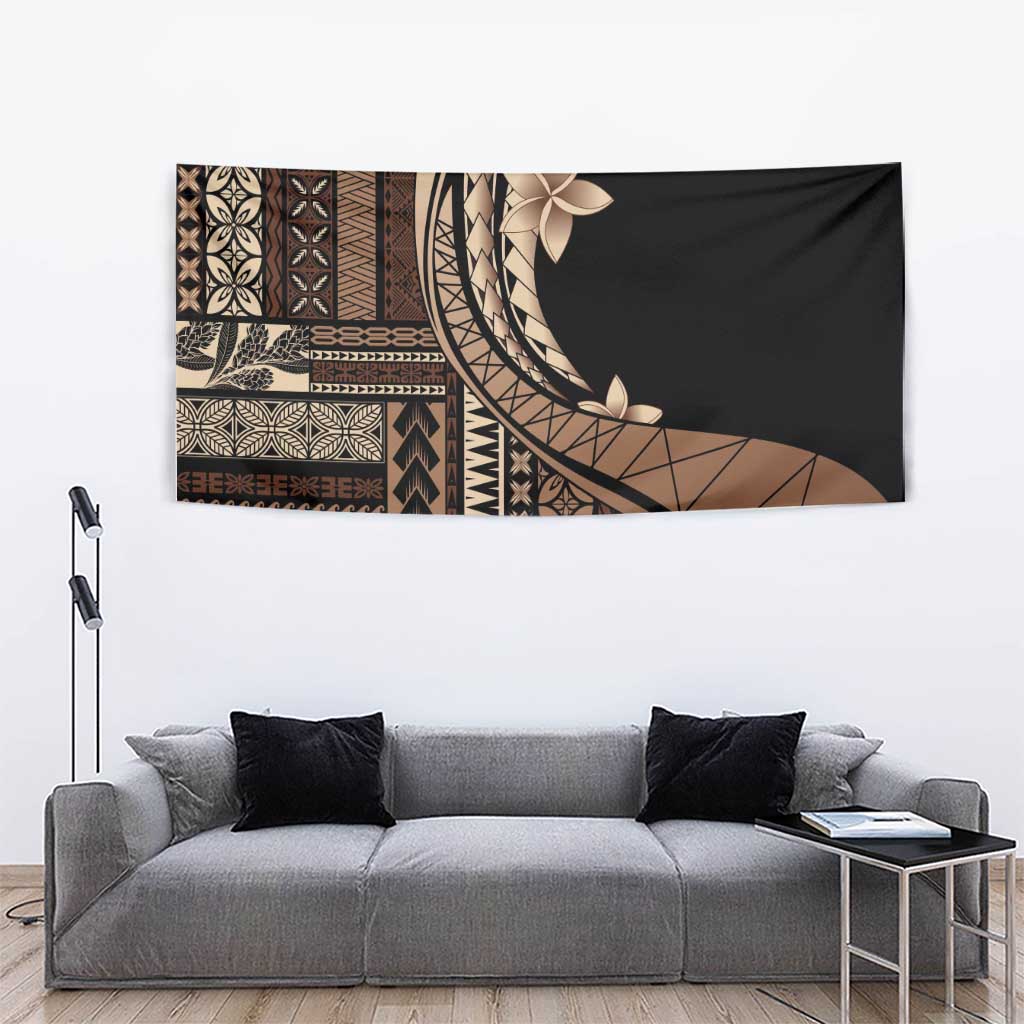 Samoa Siapo Mamanu Tapestry Plumeria Black Motifs LT7 - Polynesian Pride