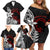 New Zealand Aotearoa Valentine Family Matching Off Shoulder Short Dress and Hawaiian Shirt Couple Maori Aroha Ki a Koe Ver.02 LT7 - Polynesian Pride