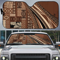 Pasifika Women's Day - Samoa Siapo Malu Tattoo Inspired Auto Sun Shade Brown LT7 Brown - Polynesian Pride