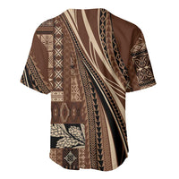 Pasifika Women's Day - Samoa Siapo Malu Tattoo Inspired Baseball Jersey Brown LT7 - Polynesian Pride