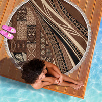 Pasifika Women's Day - Samoa Siapo Malu Tattoo Inspired Beach Blanket Brown LT7 - Polynesian Pride