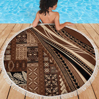Pasifika Women's Day - Samoa Siapo Malu Tattoo Inspired Beach Blanket Brown LT7 - Polynesian Pride