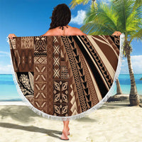 Pasifika Women's Day - Samoa Siapo Malu Tattoo Inspired Beach Blanket Brown LT7 - Polynesian Pride