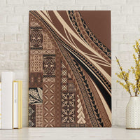 Pasifika Women's Day - Samoa Siapo Malu Tattoo Inspired Canvas Wall Art Brown LT7 Without Frame Brown - Polynesian Pride