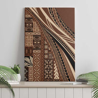 Pasifika Women's Day - Samoa Siapo Malu Tattoo Inspired Canvas Wall Art Brown LT7 - Polynesian Pride