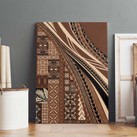 Pasifika Women's Day - Samoa Siapo Malu Tattoo Inspired Canvas Wall Art Brown LT7 - Polynesian Pride