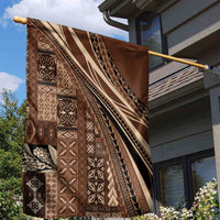 Pasifika Women's Day - Samoa Siapo Malu Tattoo Inspired Garden Flag Brown LT7 - Polynesian Pride