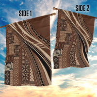 Pasifika Women's Day - Samoa Siapo Malu Tattoo Inspired Garden Flag Brown LT7 - Polynesian Pride