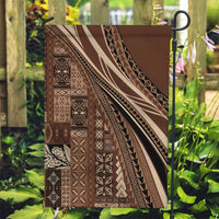 Pasifika Women's Day - Samoa Siapo Malu Tattoo Inspired Garden Flag Brown LT7 Garden Flag Brown - Polynesian Pride
