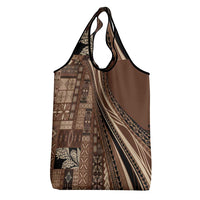 Pasifika Women's Day - Samoa Siapo Malu Tattoo Inspired Grocery Bag Brown LT7 - Polynesian Pride