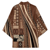 Pasifika Women's Day - Samoa Siapo Malu Tattoo Inspired Kimono Brown LT7 - Polynesian Pride