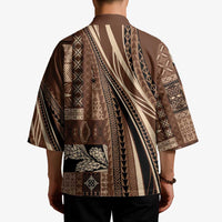 Pasifika Women's Day - Samoa Siapo Malu Tattoo Inspired Kimono Brown LT7 - Polynesian Pride