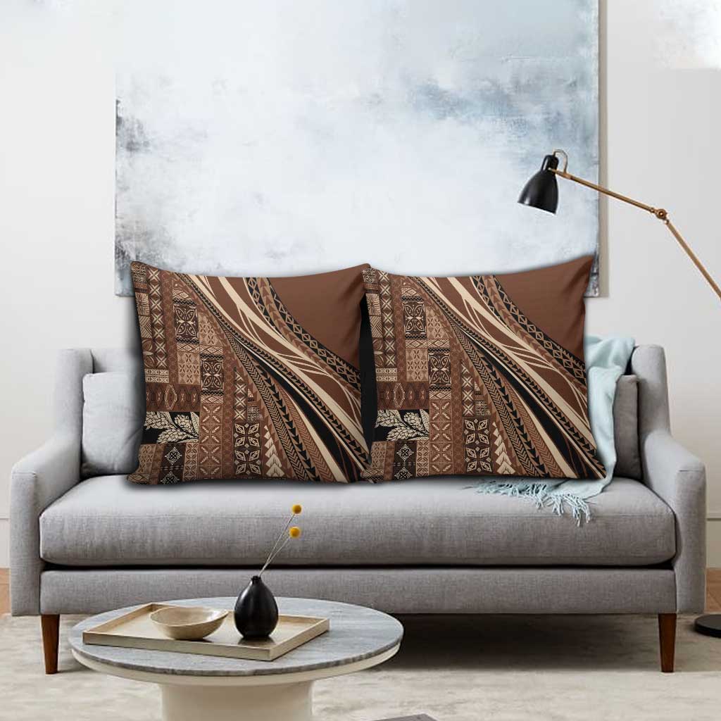 Pasifika Women's Day - Samoa Siapo Malu Tattoo Inspired Pillow Cover Brown LT7 - Polynesian Pride