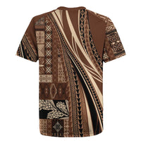 Pasifika Women's Day - Samoa Siapo Malu Tattoo Inspired Rugby Jersey Brown LT7 - Polynesian Pride