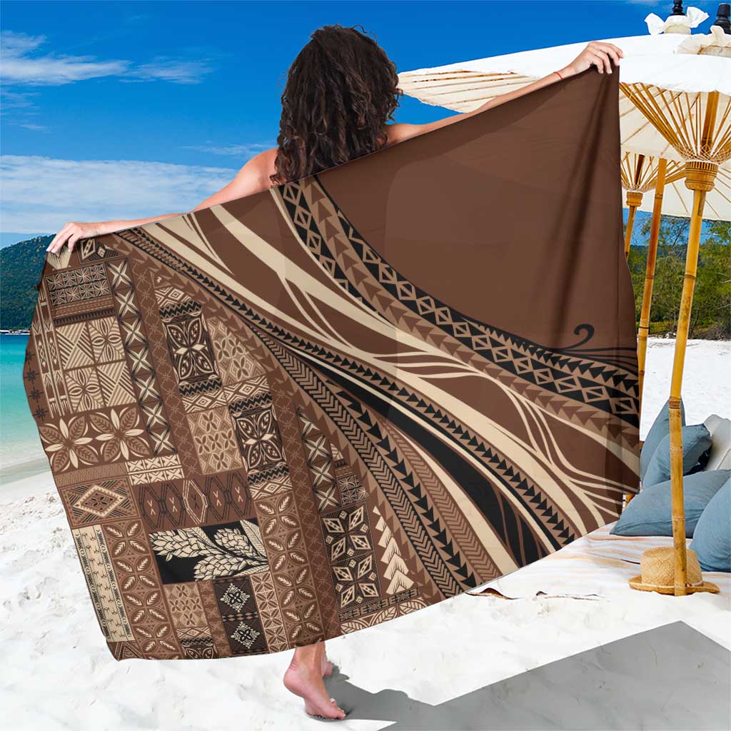 Pasifika Women's Day - Samoa Siapo Malu Tattoo Inspired Sarong Brown LT7 One Size 44 x 66 inches Brown - Polynesian Pride