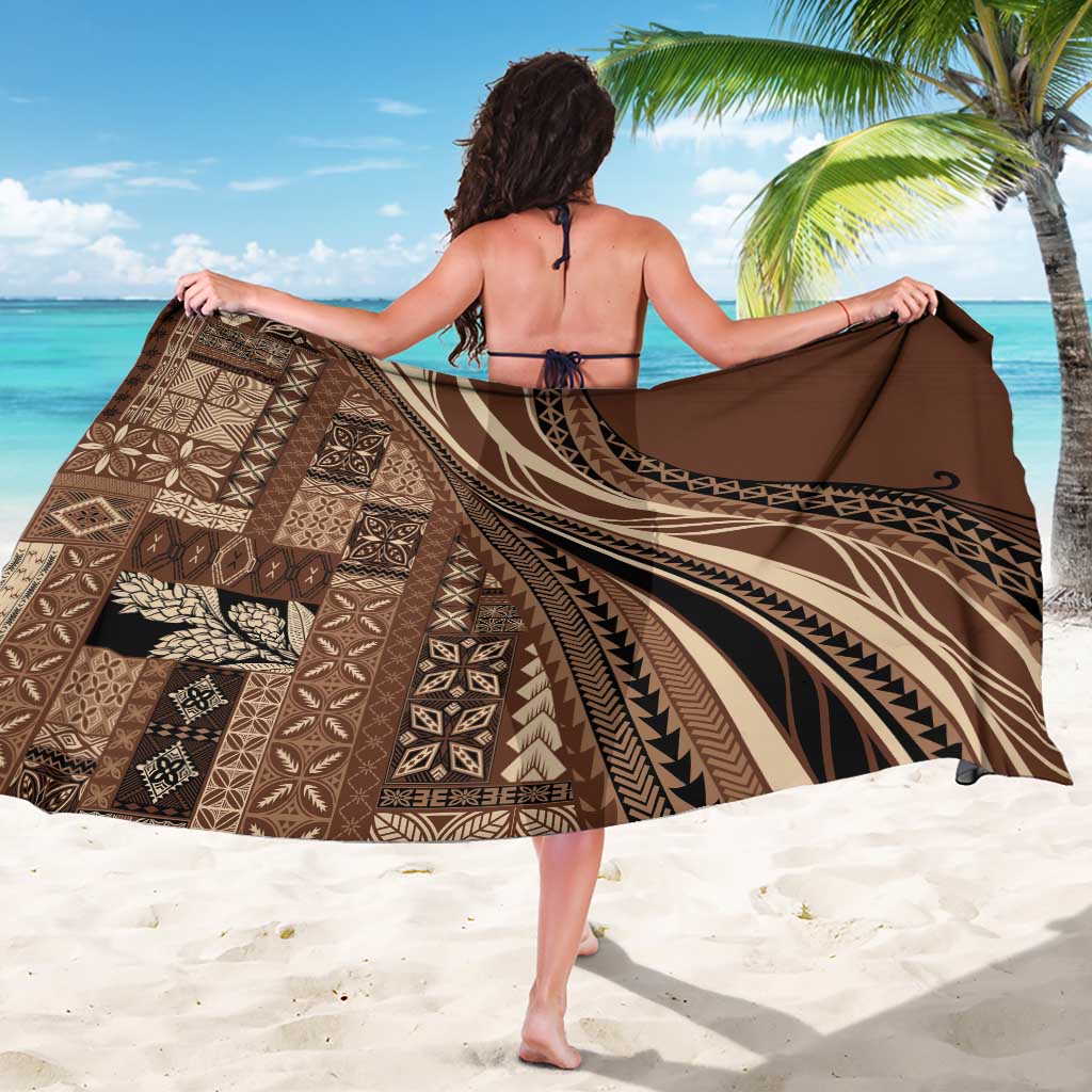 Pasifika Women's Day - Samoa Siapo Malu Tattoo Inspired Sarong Brown LT7 - Polynesian Pride