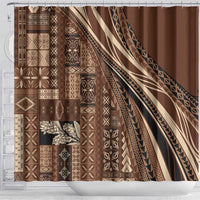 Pasifika Women's Day - Samoa Siapo Malu Tattoo Inspired Shower Curtain Brown LT7 - Polynesian Pride