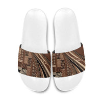 Pasifika Women's Day - Samoa Siapo Malu Tattoo Inspired Slide Sandals Brown LT7 Brown - Polynesian Pride