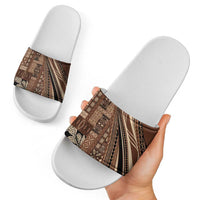 Pasifika Women's Day - Samoa Siapo Malu Tattoo Inspired Slide Sandals Brown LT7 - Polynesian Pride