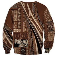 Pasifika Women's Day - Samoa Siapo Malu Tattoo Inspired Sweatshirt Brown LT7 - Polynesian Pride