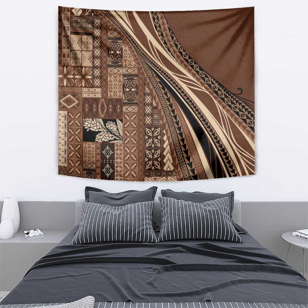 Pasifika Women's Day - Samoa Siapo Malu Tattoo Inspired Tapestry Brown LT7 - Polynesian Pride