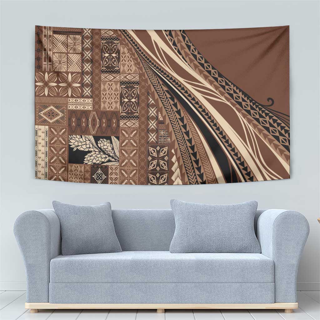 Pasifika Women's Day - Samoa Siapo Malu Tattoo Inspired Tapestry Brown LT7 - Polynesian Pride