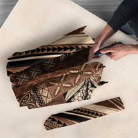 Pasifika Women's Day - Samoa Siapo Malu Tattoo Inspired Umbrella Brown LT7 - Polynesian Pride
