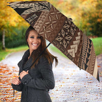Pasifika Women's Day - Samoa Siapo Malu Tattoo Inspired Umbrella Brown LT7 - Polynesian Pride