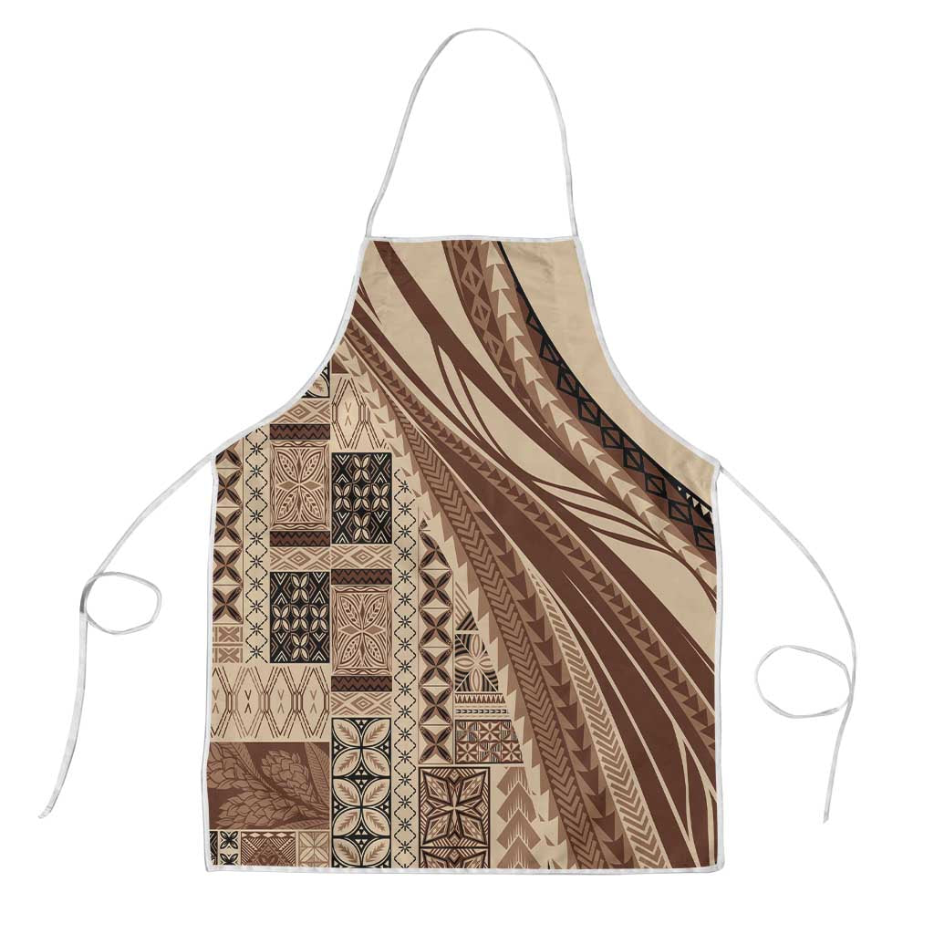 Pasifika Women's Day - Samoa Siapo Malu Tattoo Inspired Apron Beige LT7 Beige - Polynesian Pride