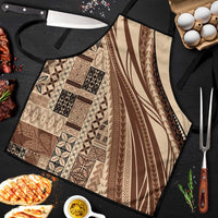 Pasifika Women's Day - Samoa Siapo Malu Tattoo Inspired Apron Beige LT7 Beige - Polynesian Pride