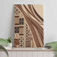 Pasifika Women's Day - Samoa Siapo Malu Tattoo Inspired Canvas Wall Art Beige LT7 - Polynesian Pride