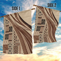 Pasifika Women's Day - Samoa Siapo Malu Tattoo Inspired Garden Flag Beige LT7 - Polynesian Pride