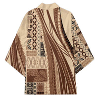 Pasifika Women's Day - Samoa Siapo Malu Tattoo Inspired Kimono Beige LT7 - Polynesian Pride