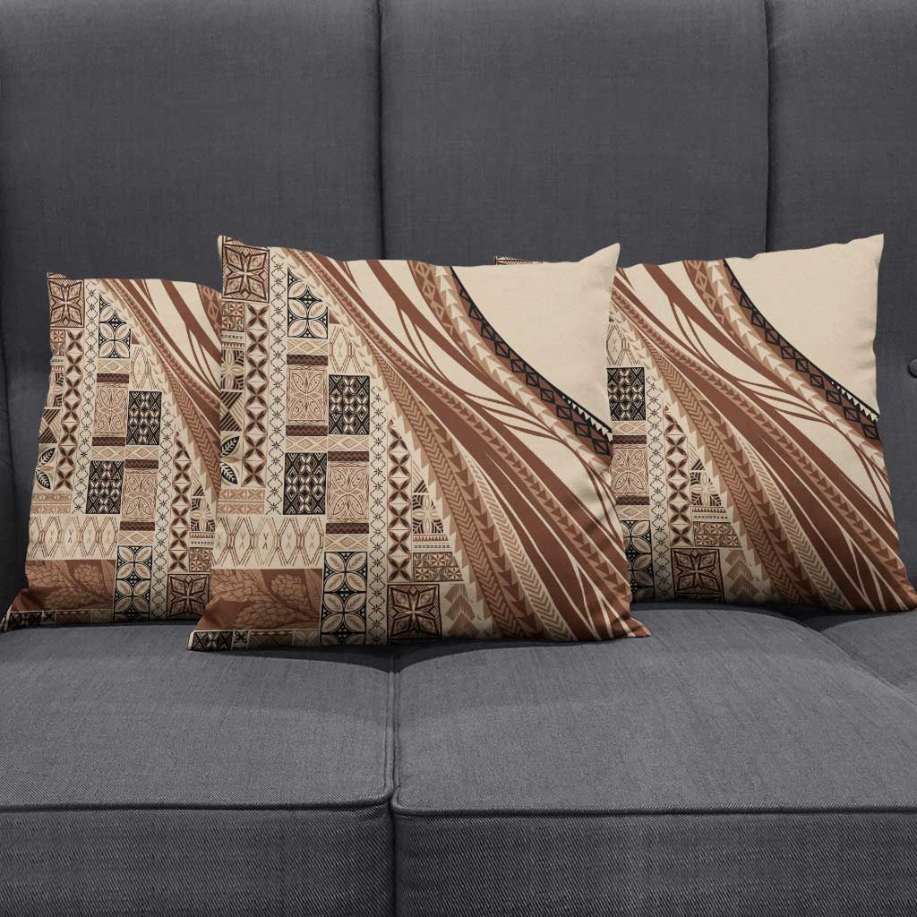 Pasifika Women's Day - Samoa Siapo Malu Tattoo Inspired Pillow Cover Beige LT7 - Polynesian Pride