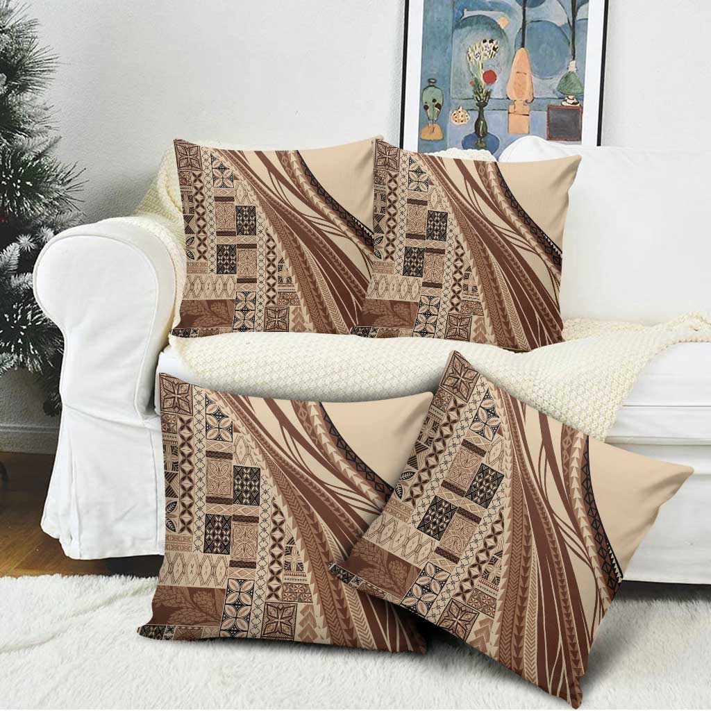 Pasifika Women's Day - Samoa Siapo Malu Tattoo Inspired Pillow Cover Beige LT7 - Polynesian Pride