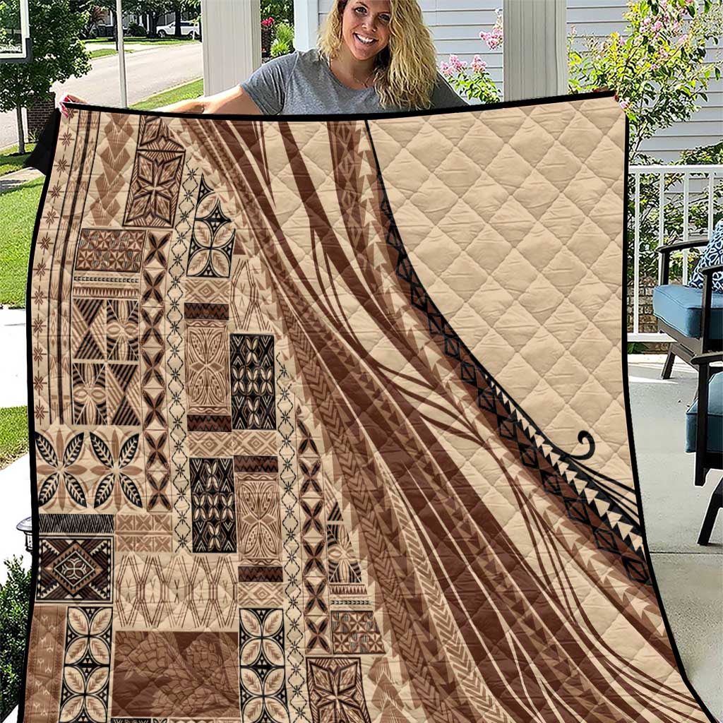 Pasifika Women's Day - Samoa Siapo Malu Tattoo Inspired Quilt Beige LT7 Beige - Polynesian Pride