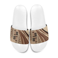 Pasifika Women's Day - Samoa Siapo Malu Tattoo Inspired Slide Sandals Beige LT7 Beige - Polynesian Pride