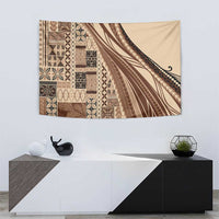 Pasifika Women's Day - Samoa Siapo Malu Tattoo Inspired Tapestry Beige LT7 - Polynesian Pride