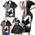 Mother's Day Family Matching Short Sleeve Bodycon Dress and Hawaiian Shirt Polynesia Vintage Hibiscus - Black