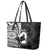 Mother's Day Leather Tote Bag Polynesia Vintage Hibiscus - Black