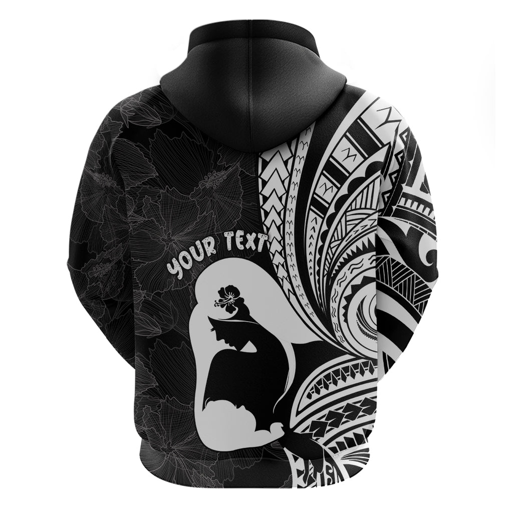 Mother's Day Zip Hoodie Polynesia Vintage Hibiscus - Black LT7 - Polynesian Pride