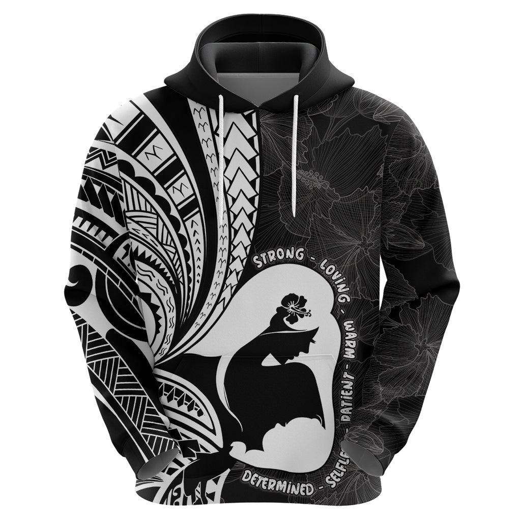 Mother's Day Zip Hoodie Polynesia Vintage Hibiscus - Black LT7 - Polynesian Pride