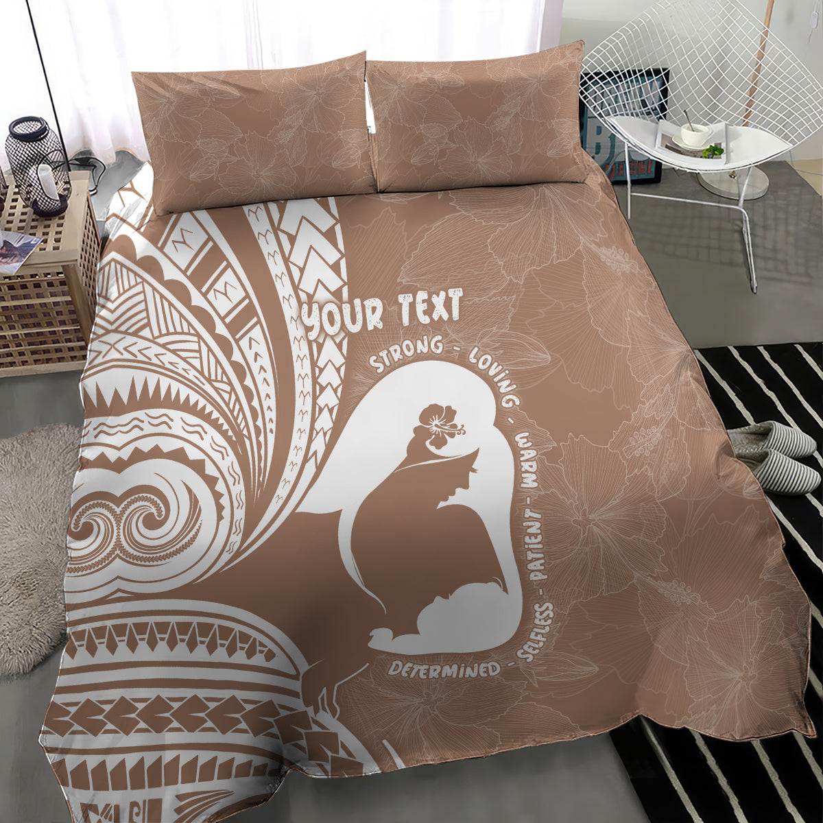 Mother's Day Bedding Set Polynesia Vintage Hibiscus - Brown LT7 - Polynesian Pride