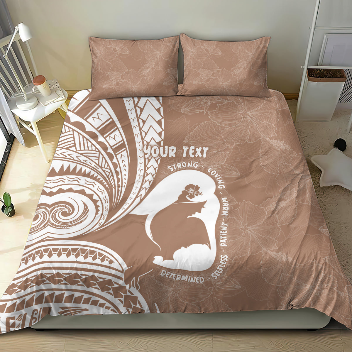 Mother's Day Bedding Set Polynesia Vintage Hibiscus - Brown LT7 - Polynesian Pride