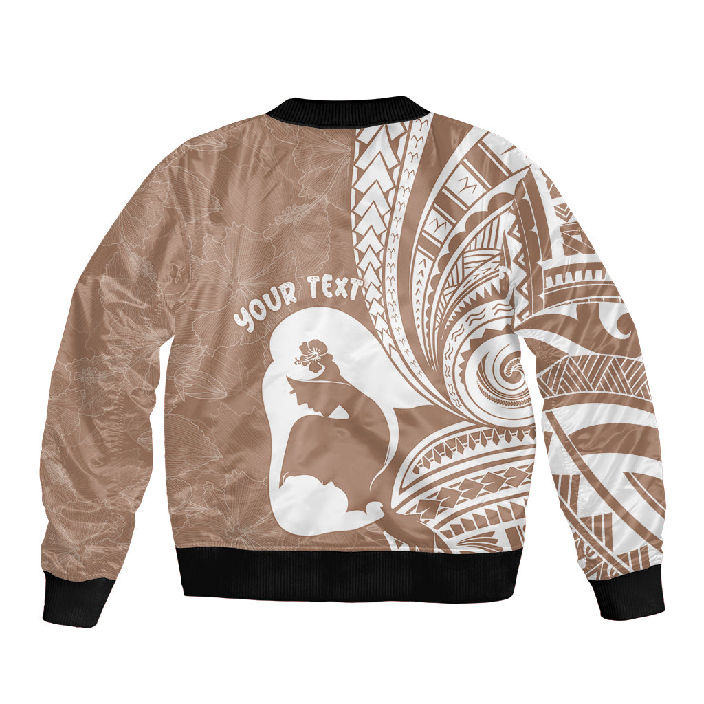Mother's Day Bomber Jacket Polynesia Vintage Hibiscus - Brown LT7 - Polynesian Pride