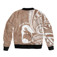 Mother's Day Bomber Jacket Polynesia Vintage Hibiscus - Brown LT7 - Polynesian Pride